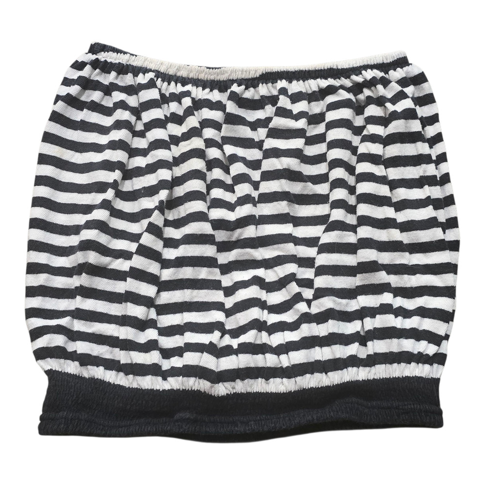 Paris Black & White Elastic Tube Top Sleeveless Shirt